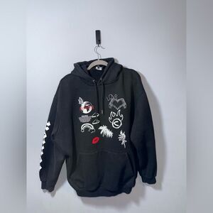 BoohooMAN Men’s Black Worldwide Limited Edition Hoodie Sweatshirt XL EUC